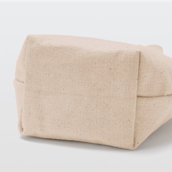 NWT Muji Mini Canvas Tote Bag Natural Beige From Japan - Picture 4 of 9